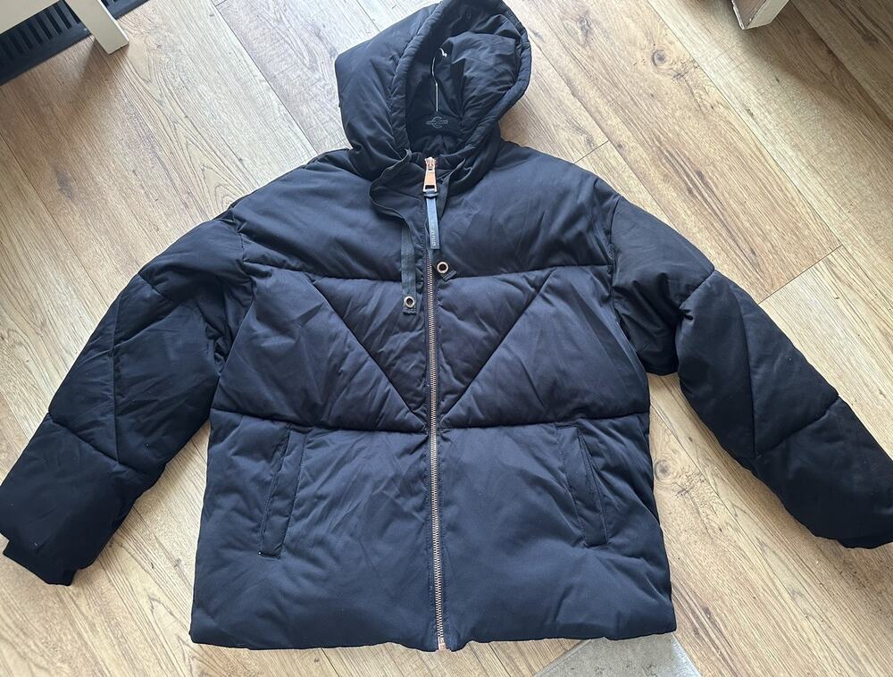 Anthropologie Avec Les Filles Rose Gold Hardware Black Short Puffer Size Large